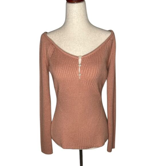 *NWOT BCBGMAXAZRIA Wool-Blend Sweater Orange Top – Sz M - Picture 4 of 7